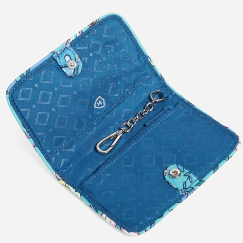Vera Bradley Peacock Garden RFID Small Bifold Wallet